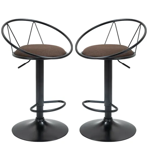 Set 2 scaune bar cu rotire de 360 de grade si suport pentru picioare 51x46x78-100cm HOMCOM | Aosom Romania