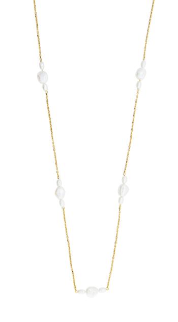 Silver Cat Colier lung placat cu aur cu perle de apă dulce SC560