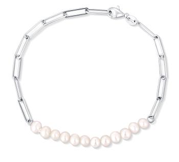 JwL Luxury Pearls Brățară fashion argintie cu perle JL0757