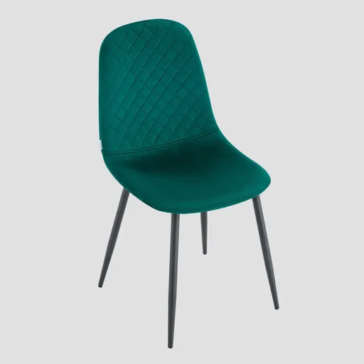 Scaun Noir, Homla, 52x44x85 cm, metal/catifea din poliester, verde