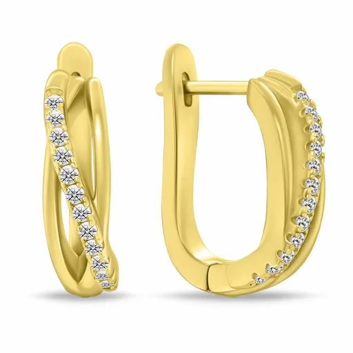 Brilio Silver Cercei eleganți, placati cu aur, cu zirconii EA1093Y