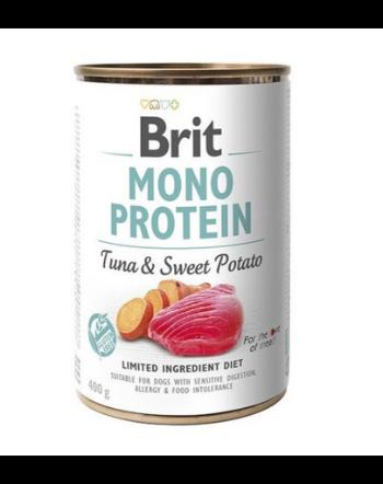 BRIT Mono Protein Tuna &amp; Sweet Potato 400 g Conserva de hrana pentru caine, cu ton si cartofi dulci