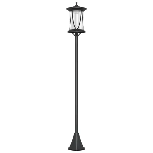 Outsunny Lampadar solar de grădină cu LED, comutator on/off, dimensiuni 17 x 17 x 127 cm, negru | Aosom Romania