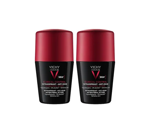 Vichy Set de detranspirante roll-on împotriva mirosului neplăcut pentru bărbați Homme Clinical Control 96h (Detranspirant) 2 x 50 ml