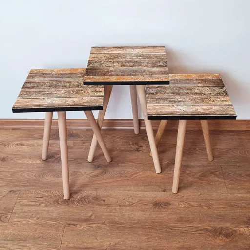 Set masute 3 piese, Hanah Home, 3Shp121, Maro