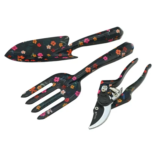 Garvia Set de unelte de grădină 3 piese DarkFlowers