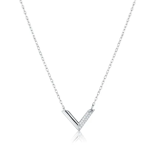 JVD Colier modern din argint cu zircon SVLN0626X61BI45