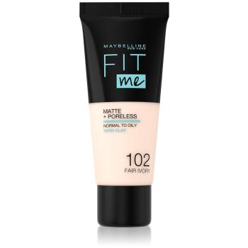 MAYBELLINE NEW YORK Fit Me! Matte+Poreless zmatňujúci make-up pre normálnu až mastnú pleť odtieň 102 Fair Ivory 30 ml