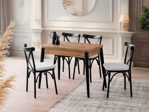 Masa extensibila, Hanah Home, Dolunay, 100x75x60 cm, Maro