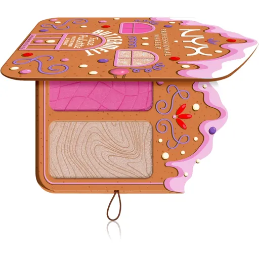 NYX Professional Makeup Gingerbaddie Land Buttermelt paletă cu iluminatoare și farduri de obraz culoare Light/Medium 1 buc