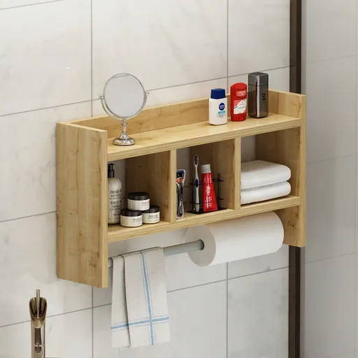 Raft de perete, Hanah Home, Asya, 63.6x35x14.6 cm, Maro