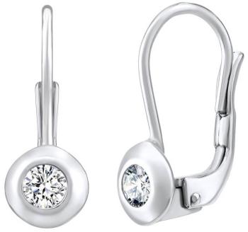 Silvego Cercei argintii sclipitori cu Swarovski Zirconia transparent SILVEGO31442w