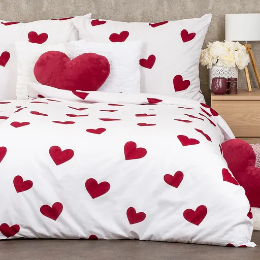 Lenjerie de pat din bumbac 4Home Red Hearts, 140 x 200 cm, 70 x 90 cm