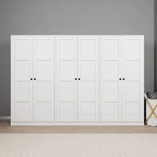 Dulap pentru haine, Hanah Home, Lucas 1600-89, 280x190x60 cm, Alb