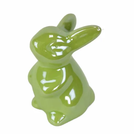 Iepuraș de Paște din ceramică Greeny verde, 8 cm