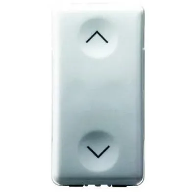 Buton cu revenire interblocat 1 modul NO+NO Gewiss System GW20521, alb