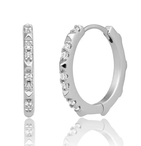 Sparkling Jewels Cercei rotunzi din argint cu zirconiu cubic EAS31
