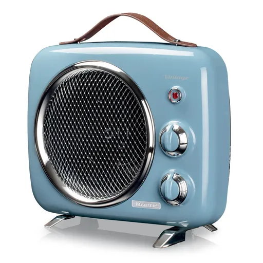 Aeroterma Ariete VINTAGE 0808/05, 2000W, 2 trepte, Indicator de putere, Temperatura reglabila, Albastru