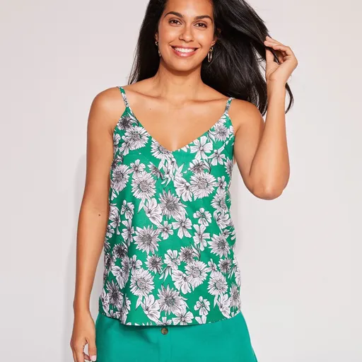 Top cu imprimeu floral, viscoză ecologică