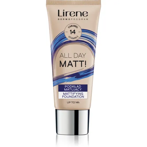 Lirene Nature Matte Make-up lichid matifiant pentru un efect de lunga durata culoare 14 Caramel 30 ml
