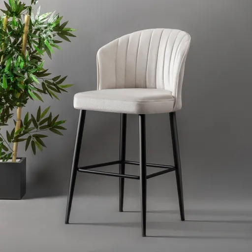 Set scaun de bar (2 bucăți), Hanah Home, Rubi, Crem/Negru