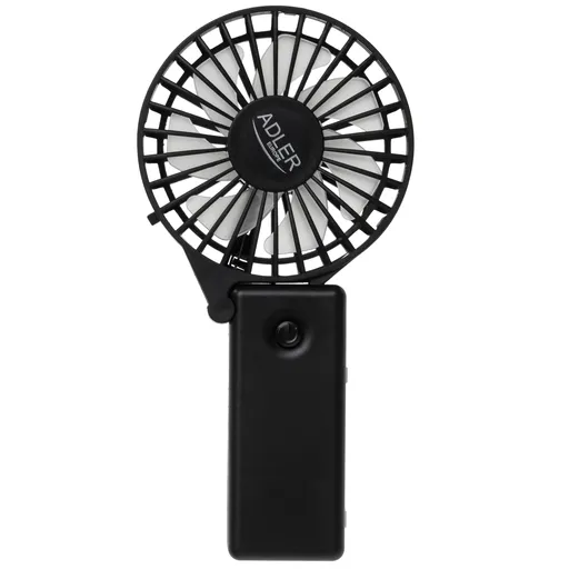 Ventilator portabil Adler AD 7336, Pliabil, 6,5 cm, 46,2 dB, 2xAA, Pala inclinata la 30°, Negru