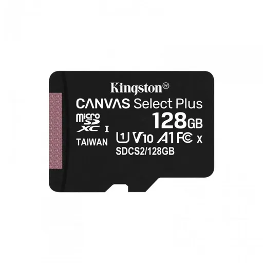 Card de memorie 128GB microSD Kingston SDCS2/128GB Canvas Select 80R, clasa 10 UHS-I