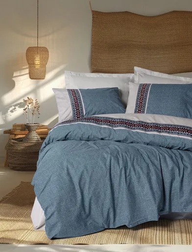 Lenjerie de pat dubla, L'essentiel Maison, Polku, Gri