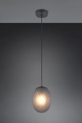 Lustra Facette, TRIO, 17.5x150 cm, 25W, 1x E27, metal, negru mat/gri