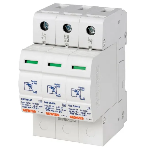 Descarcator pentru sistemele fotovoltaice LST - SPD 3P 40KA 600V DC T2 Gewiss GWD6426