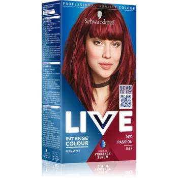 Schwarzkopf LIVE Intense Colour Culoare permanenta pentru par culoare 043 Red Passion 2x60 ml