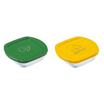 Pyrex Set de borcane pătrate din sticlă 2 buc, 0,3l