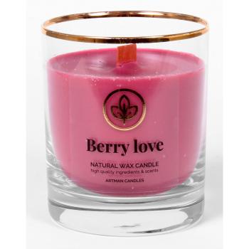 Lumânare parfumată în sticlă Berry love, 500 g, 9,5 cm