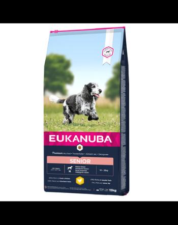 EUKANUBA Caring Senior Medium Breed hrana uscata caini seniori talie medie, bogat in pui 15kg