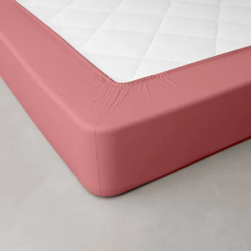 Cearșaf cu elastic, culoare uni, percal, adâncime colț 40 cm