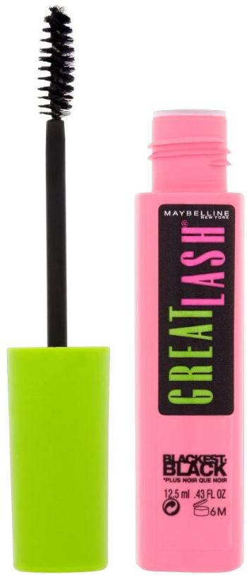 Szempillaspirál MAYBELLINE NEW YORK Great Lash Mascara Blackest Black 12,5 ml