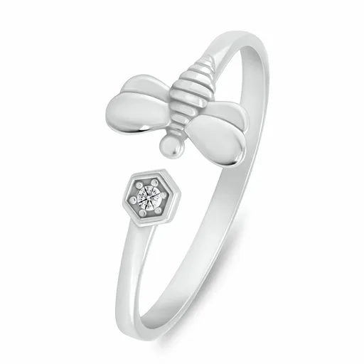 Brilio Silver Inel deschis fermecător Albină cu zircon cubic RI143W 55 mm