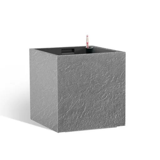 Ghiveci cu auto-udare Flower Lover CubicoStone gri, 27 cm, gri, 27 cm