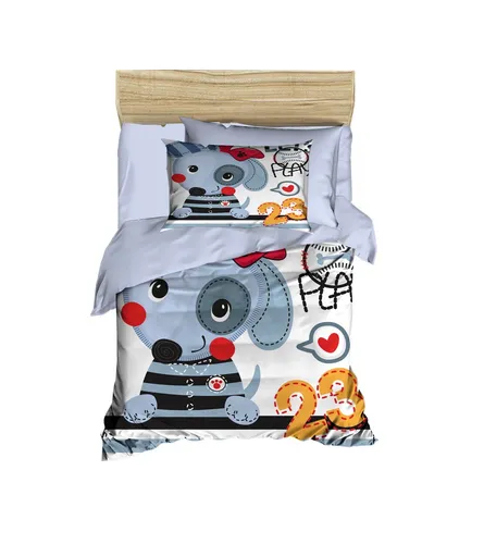 Lenjerie de pat pentru copii, L'essentiel Maison, PH127, Liliac / Albastru / Alb