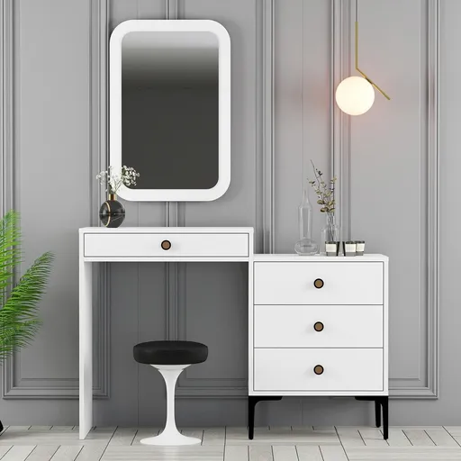 Masa de machiaj, Hanah Home, Lizbon 549, Alb