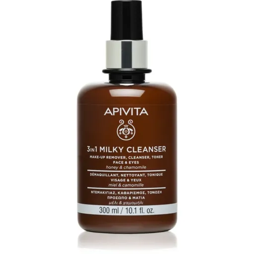 Apivita Cleansing Milk Face & Eyes Lapte demachiant 3 în 1 pentru față și ochi 300 ml