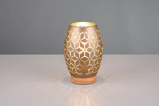 Lampa de masa Bidar, RL, 15x21.5 cm, 28W, 1x E27, metal, aramiu