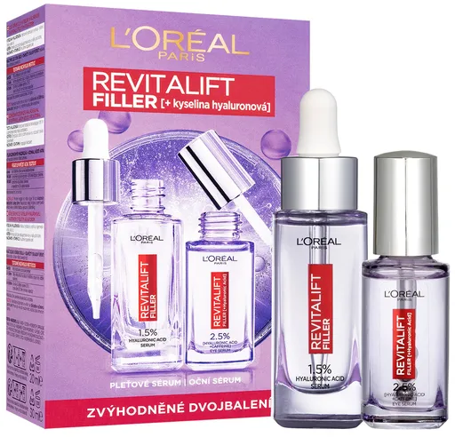 L'Oréal Paris Set cadou de îngrijire a pielii cu acid hialuronic Revitalift Filler