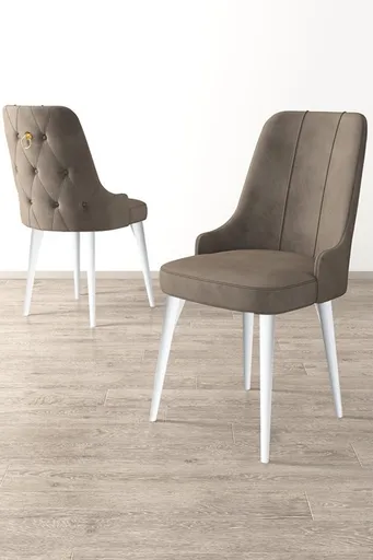 Set scaune 4 piese, Hanah Home, Newa, Cappuccino / Alb