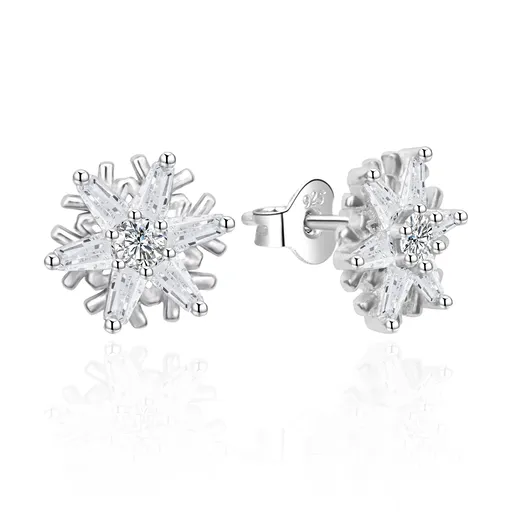 Agato Cercei strălucitori din argint Fulgi de zăpadă AGT-E007PW