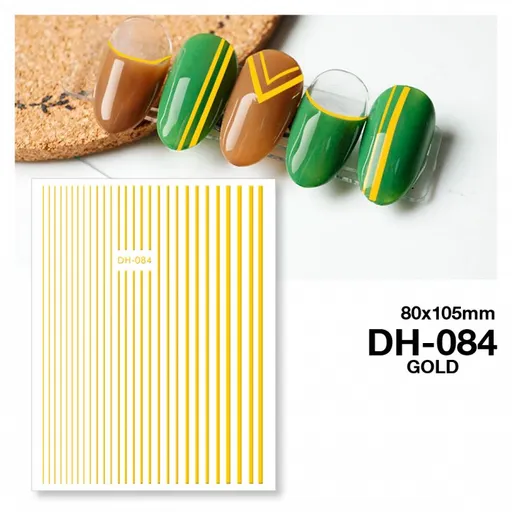 Matrita unghii autocolanta DH-084 - linii Gold