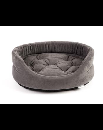 FERA Pat oval cu perna pentru caini, gri, Marime M: 61 x 51 x 16