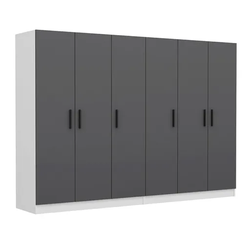 Dulap pentru haine, Hanah Home, Kale, 270x210x52 cm, Antracit