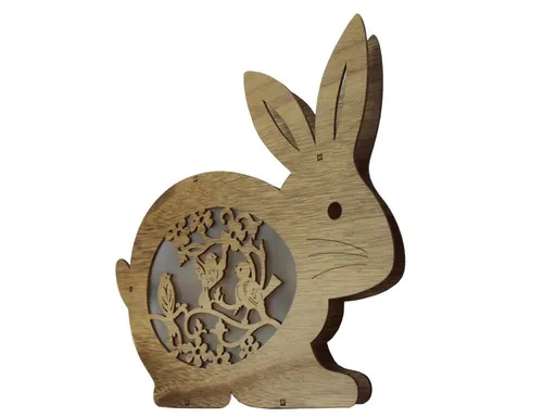 Decoratiune LED Iepuras cu pasarele