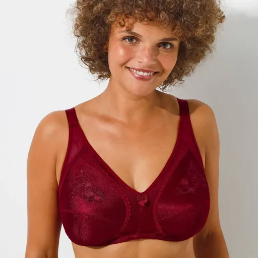 Sutien de strângere din țesătură tricotată brodată, fără armătură